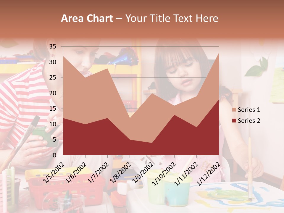 Woman Preschooler Brush PowerPoint Template
