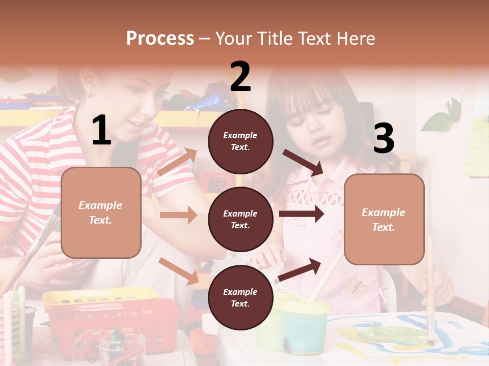 Woman Preschooler Brush PowerPoint Template