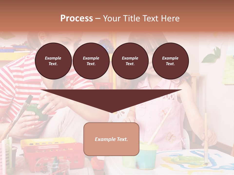 Woman Preschooler Brush PowerPoint Template