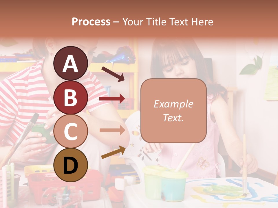 Woman Preschooler Brush PowerPoint Template