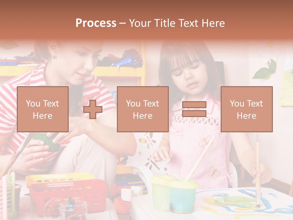 Woman Preschooler Brush PowerPoint Template