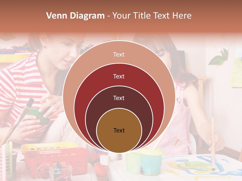 Woman Preschooler Brush PowerPoint Template