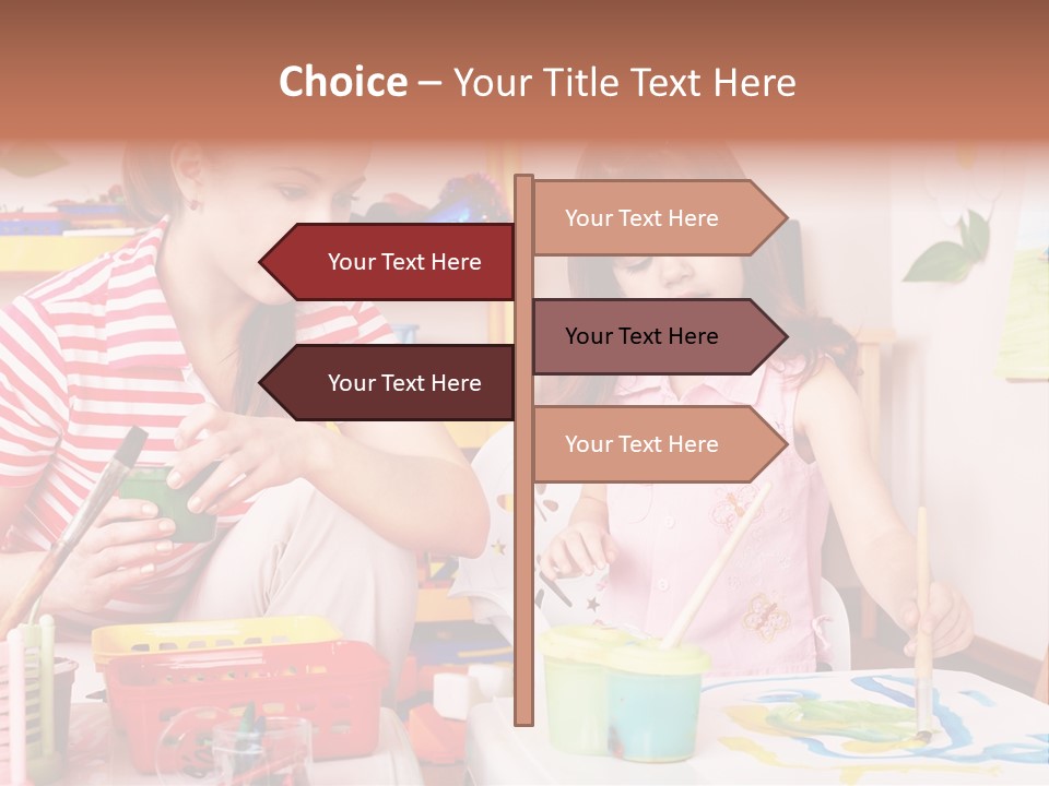 Woman Preschooler Brush PowerPoint Template