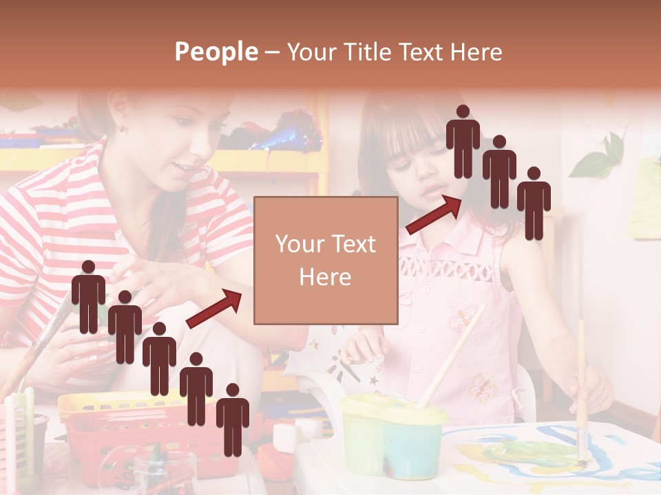 Woman Preschooler Brush PowerPoint Template