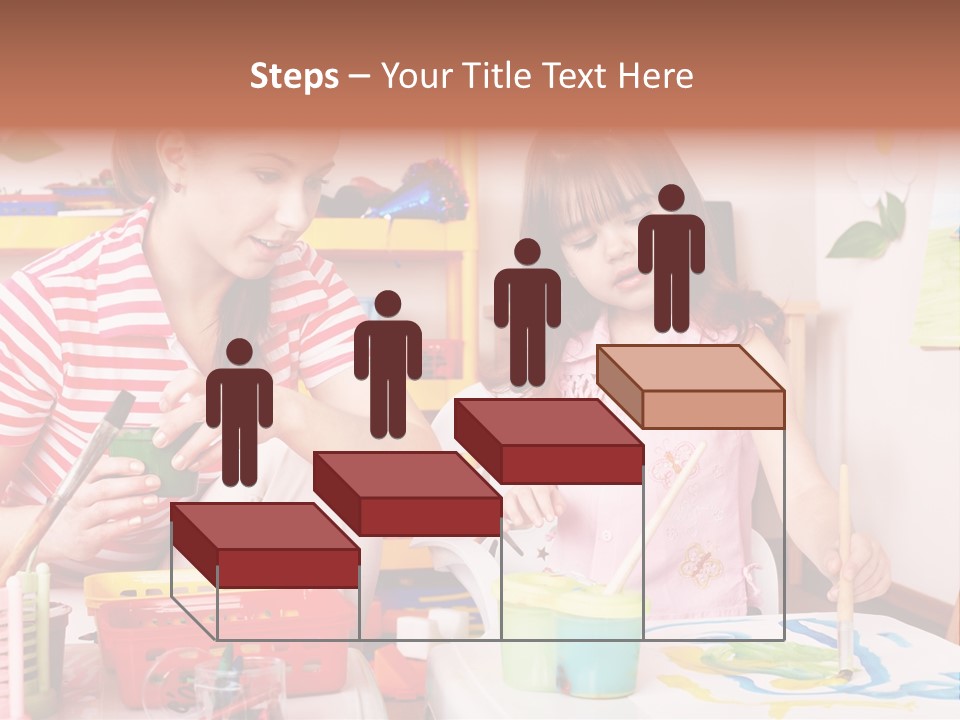 Woman Preschooler Brush PowerPoint Template