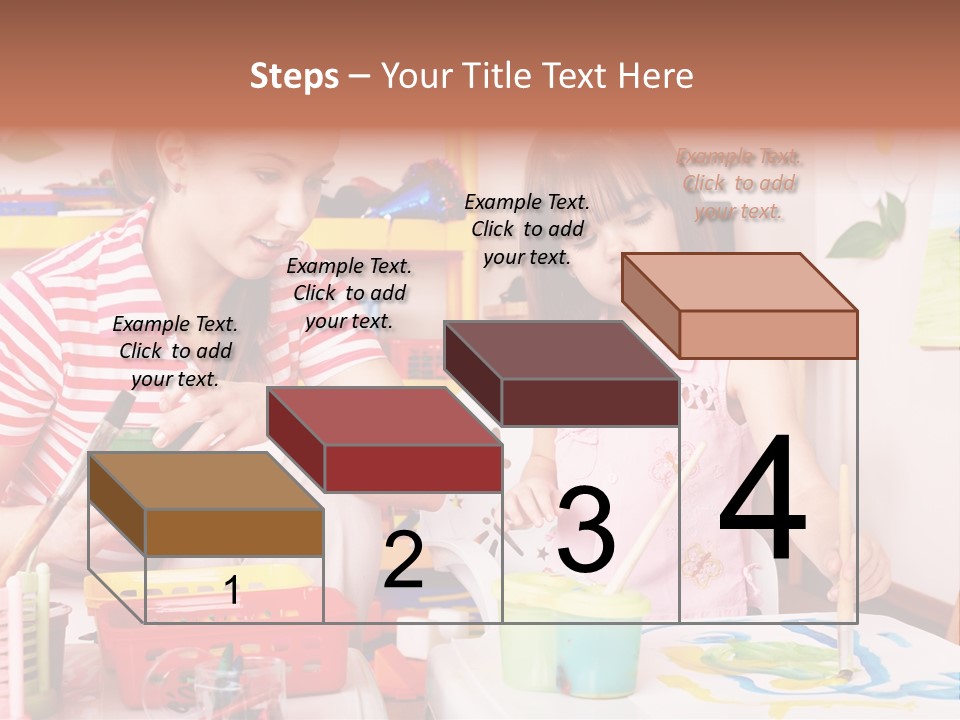 Woman Preschooler Brush PowerPoint Template