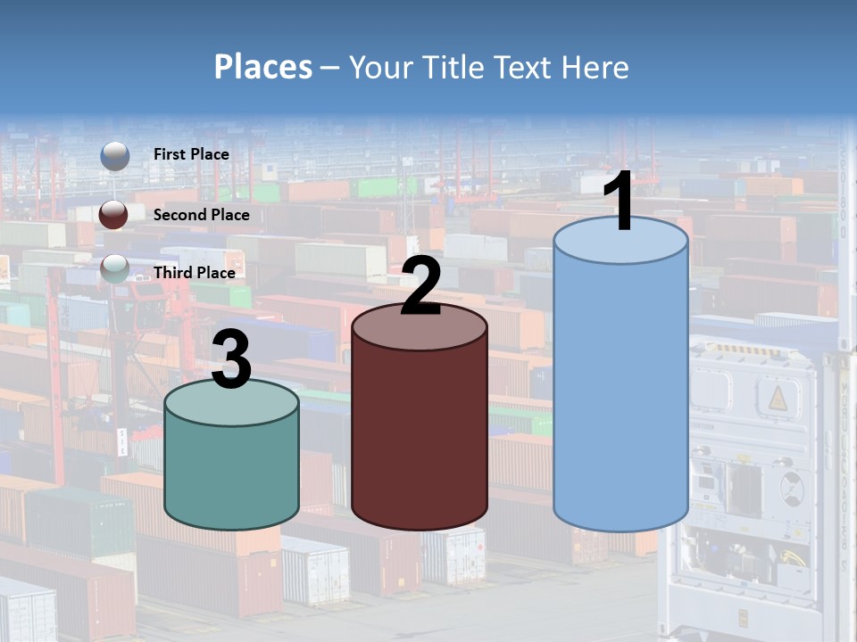 A Large Group Of Shipping Containers In A Harbor PowerPoint Template