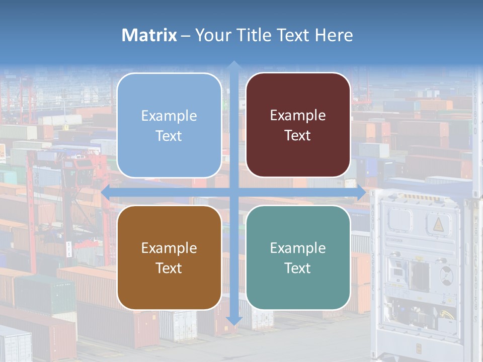 A Large Group Of Shipping Containers In A Harbor PowerPoint Template