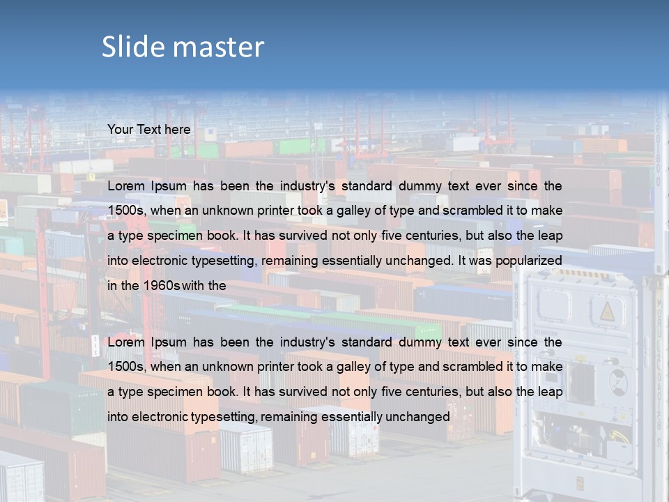 A Large Group Of Shipping Containers In A Harbor PowerPoint Template