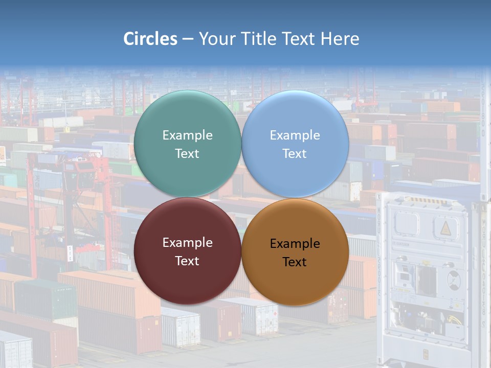 A Large Group Of Shipping Containers In A Harbor PowerPoint Template