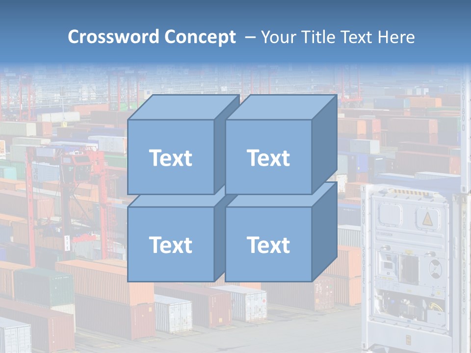 A Large Group Of Shipping Containers In A Harbor PowerPoint Template
