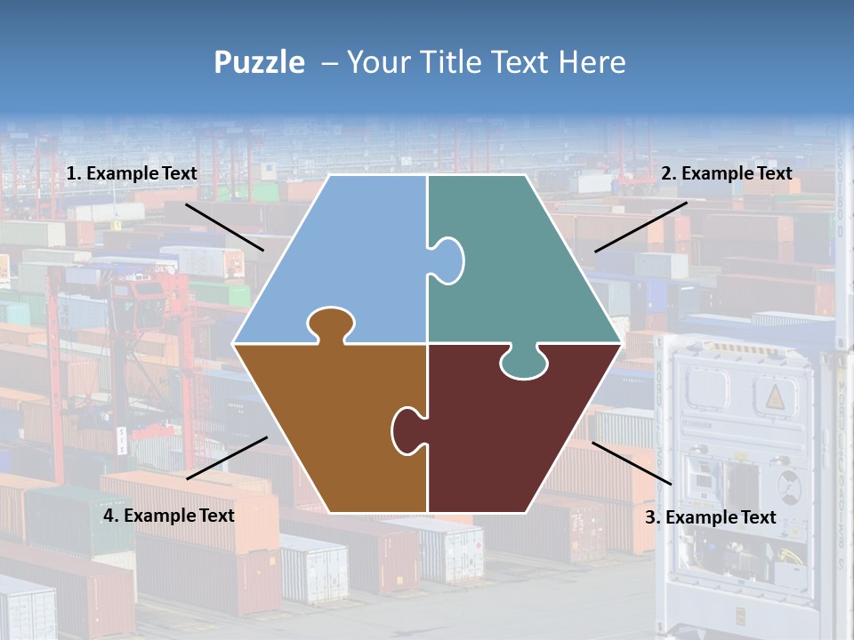 A Large Group Of Shipping Containers In A Harbor PowerPoint Template