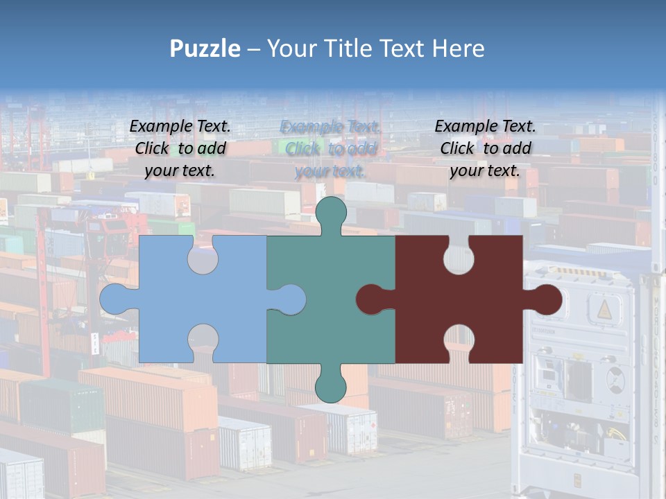 A Large Group Of Shipping Containers In A Harbor PowerPoint Template