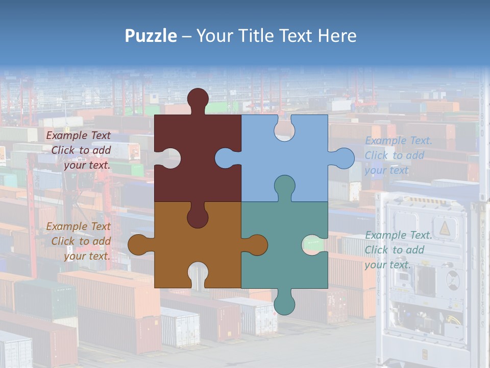 A Large Group Of Shipping Containers In A Harbor PowerPoint Template