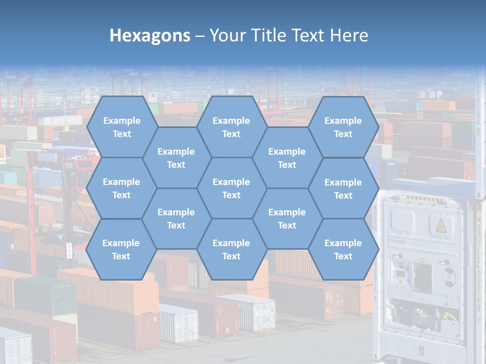A Large Group Of Shipping Containers In A Harbor PowerPoint Template
