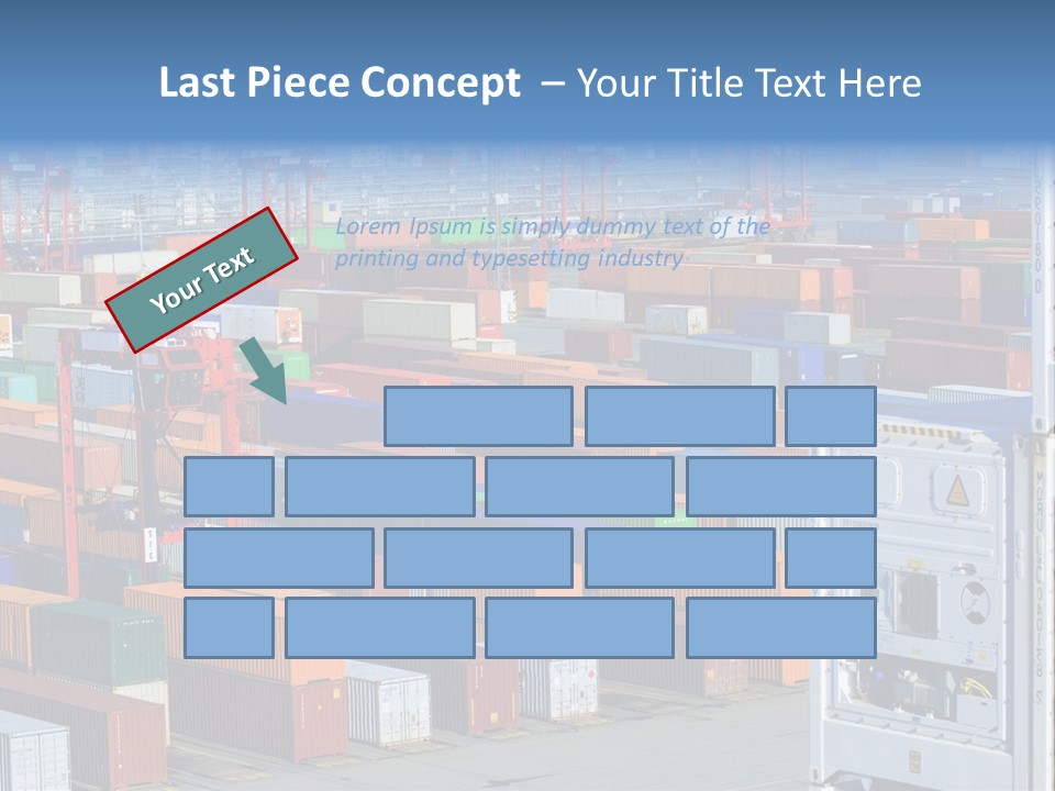 A Large Group Of Shipping Containers In A Harbor PowerPoint Template