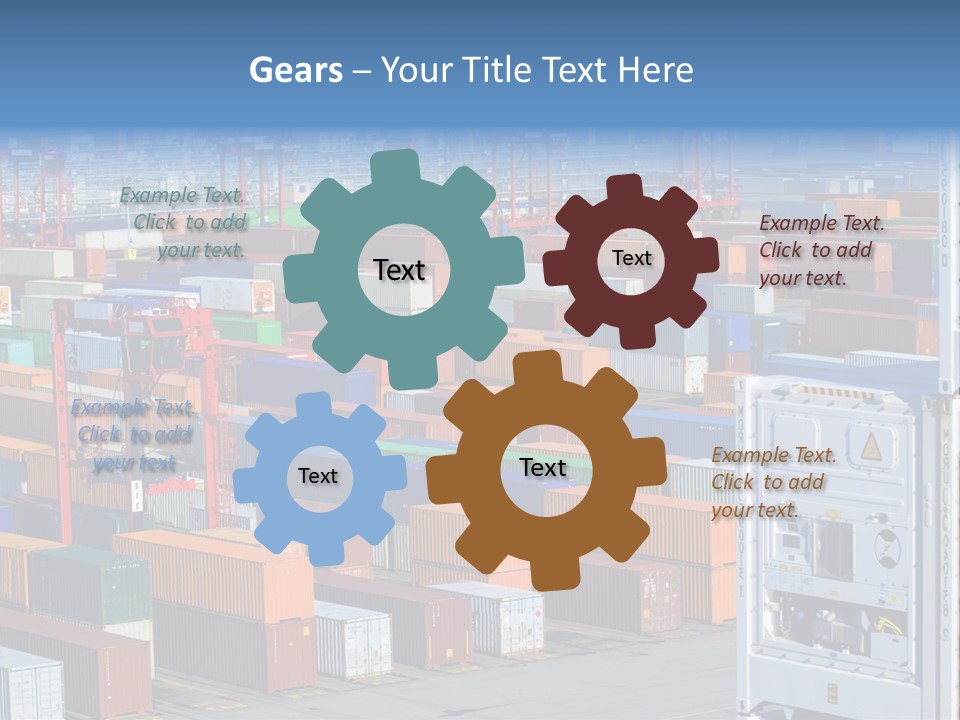 A Large Group Of Shipping Containers In A Harbor PowerPoint Template