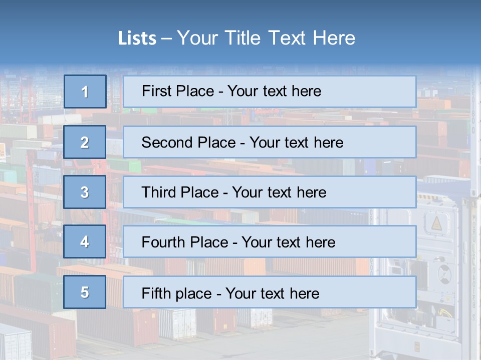 A Large Group Of Shipping Containers In A Harbor PowerPoint Template