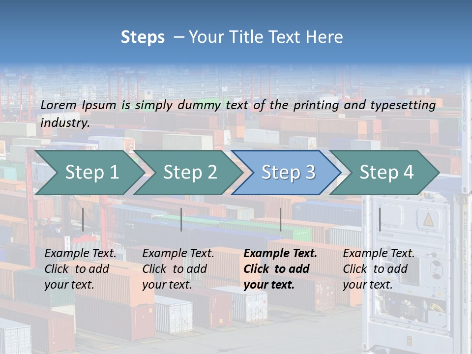A Large Group Of Shipping Containers In A Harbor PowerPoint Template