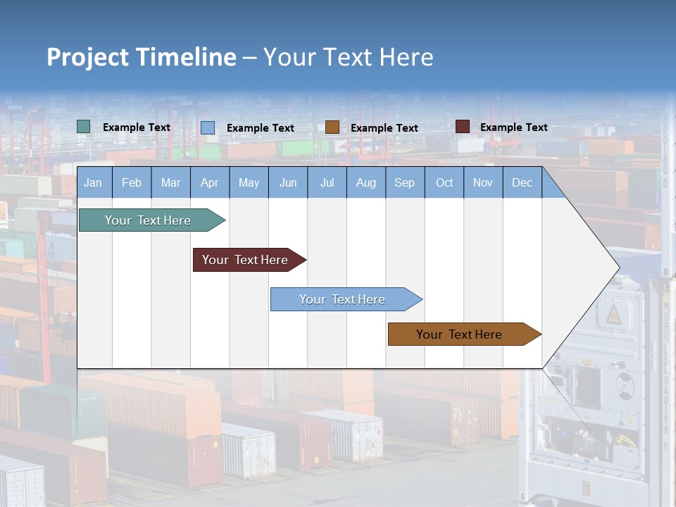 A Large Group Of Shipping Containers In A Harbor PowerPoint Template