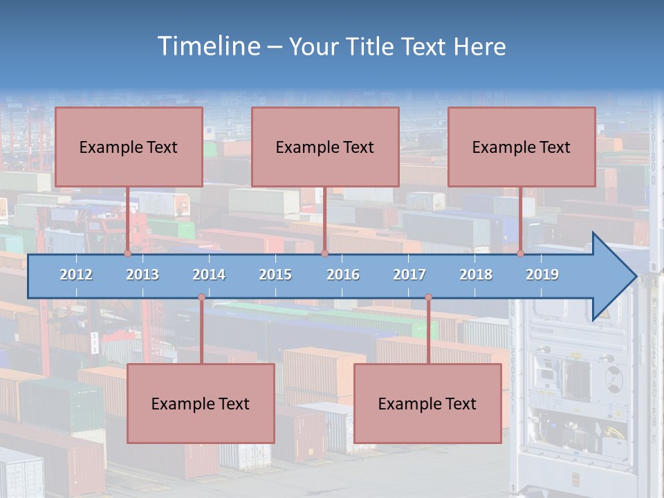 A Large Group Of Shipping Containers In A Harbor PowerPoint Template