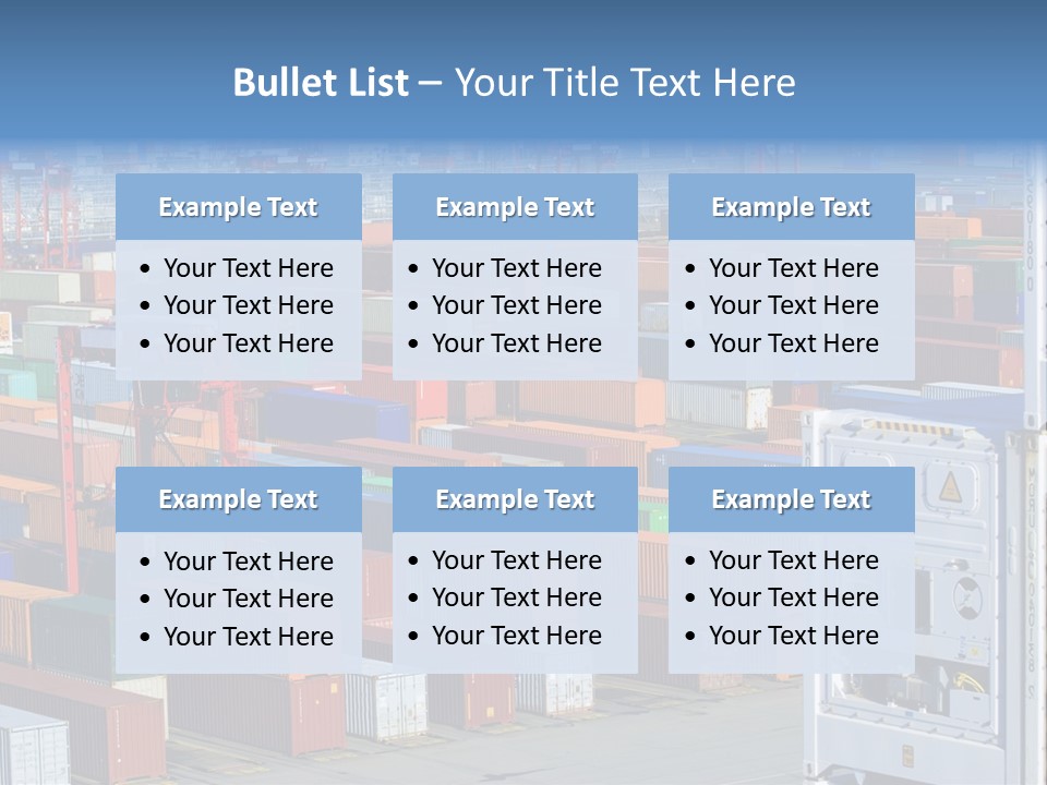 A Large Group Of Shipping Containers In A Harbor PowerPoint Template