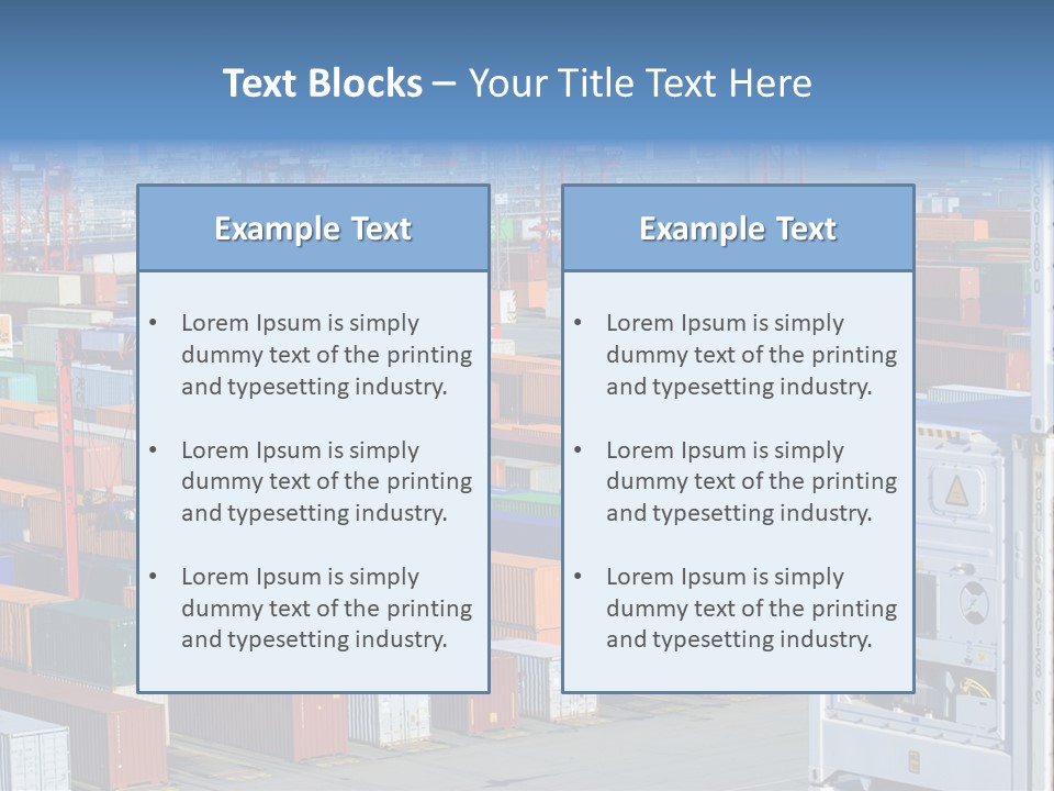 A Large Group Of Shipping Containers In A Harbor PowerPoint Template