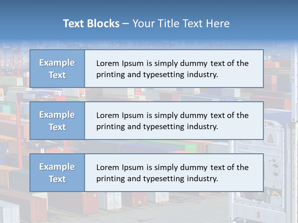 A Large Group Of Shipping Containers In A Harbor PowerPoint Template