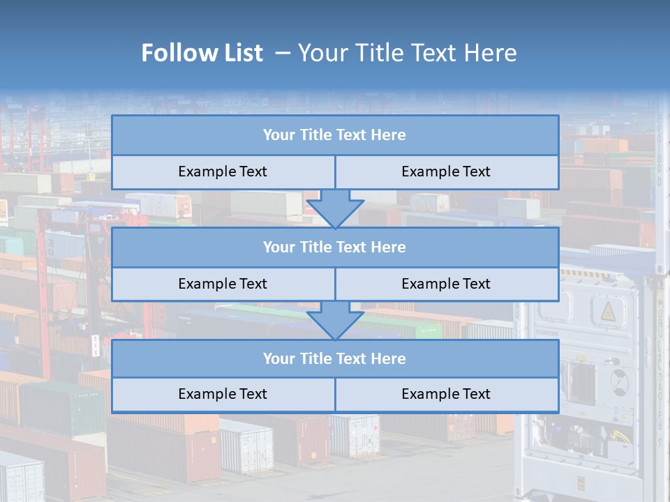 A Large Group Of Shipping Containers In A Harbor PowerPoint Template