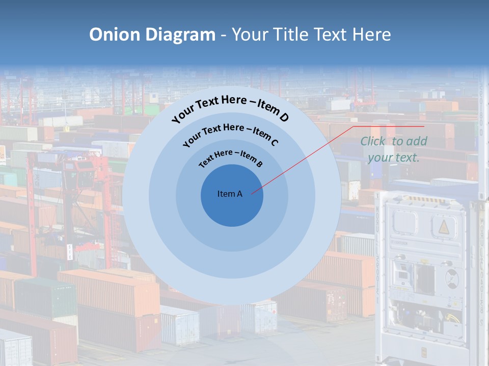 A Large Group Of Shipping Containers In A Harbor PowerPoint Template