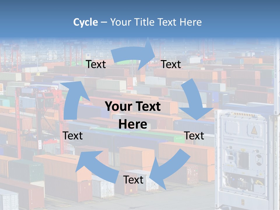 A Large Group Of Shipping Containers In A Harbor PowerPoint Template