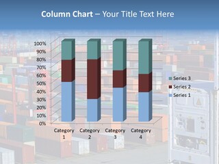 A Large Group Of Shipping Containers In A Harbor PowerPoint Template