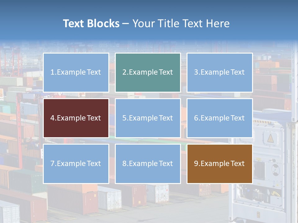 A Large Group Of Shipping Containers In A Harbor PowerPoint Template