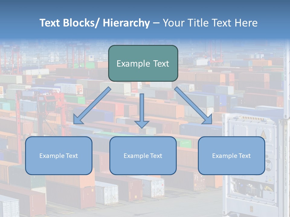 A Large Group Of Shipping Containers In A Harbor PowerPoint Template