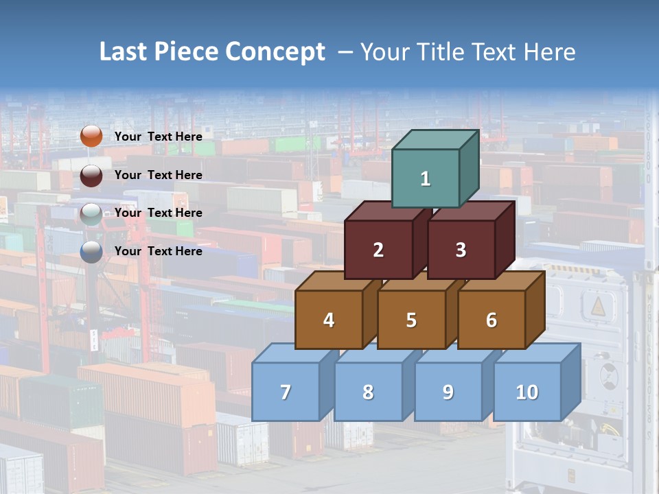 A Large Group Of Shipping Containers In A Harbor PowerPoint Template
