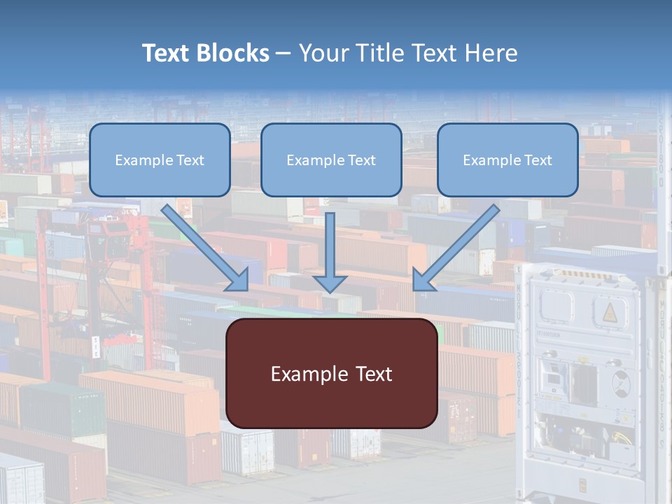 A Large Group Of Shipping Containers In A Harbor PowerPoint Template