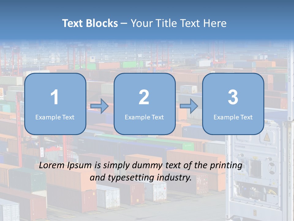 A Large Group Of Shipping Containers In A Harbor PowerPoint Template