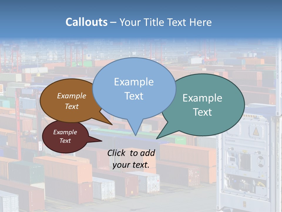 A Large Group Of Shipping Containers In A Harbor PowerPoint Template