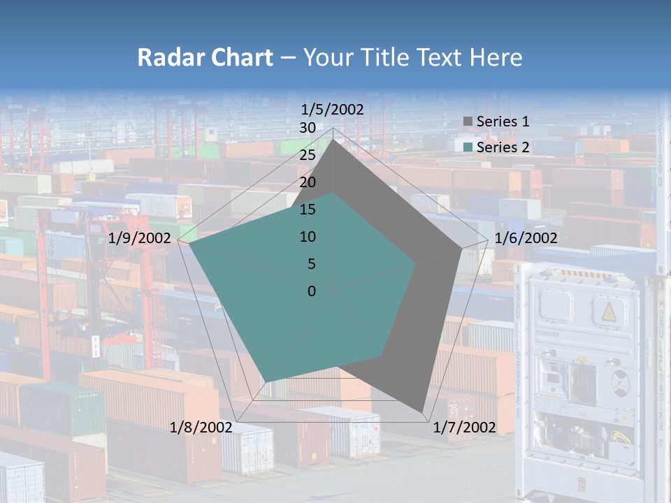 A Large Group Of Shipping Containers In A Harbor PowerPoint Template