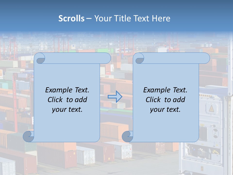A Large Group Of Shipping Containers In A Harbor PowerPoint Template