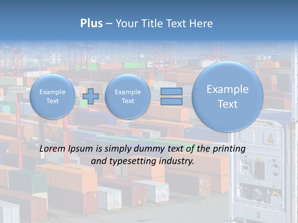 A Large Group Of Shipping Containers In A Harbor PowerPoint Template