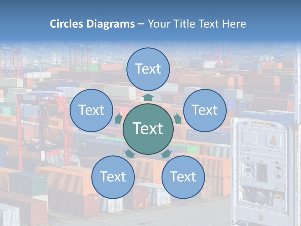 A Large Group Of Shipping Containers In A Harbor PowerPoint Template