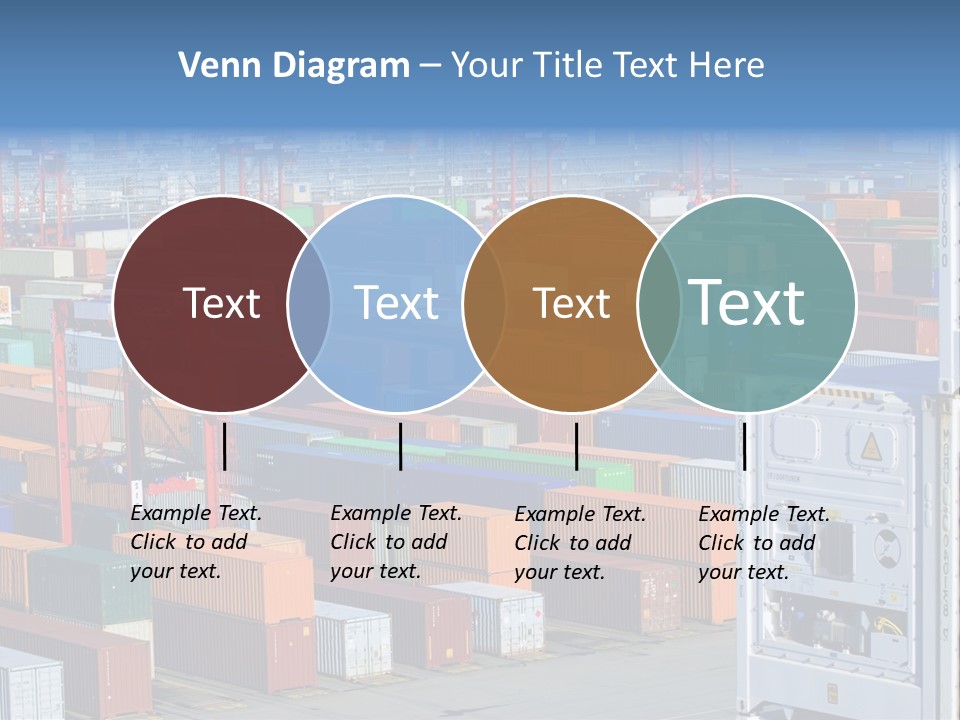 A Large Group Of Shipping Containers In A Harbor PowerPoint Template