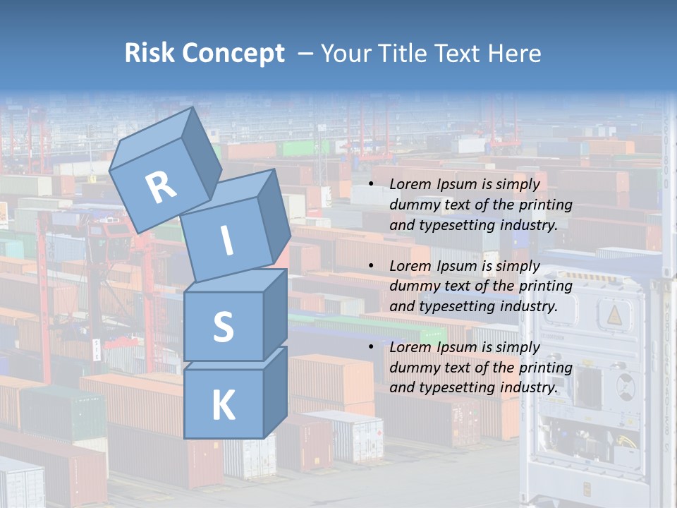 A Large Group Of Shipping Containers In A Harbor PowerPoint Template