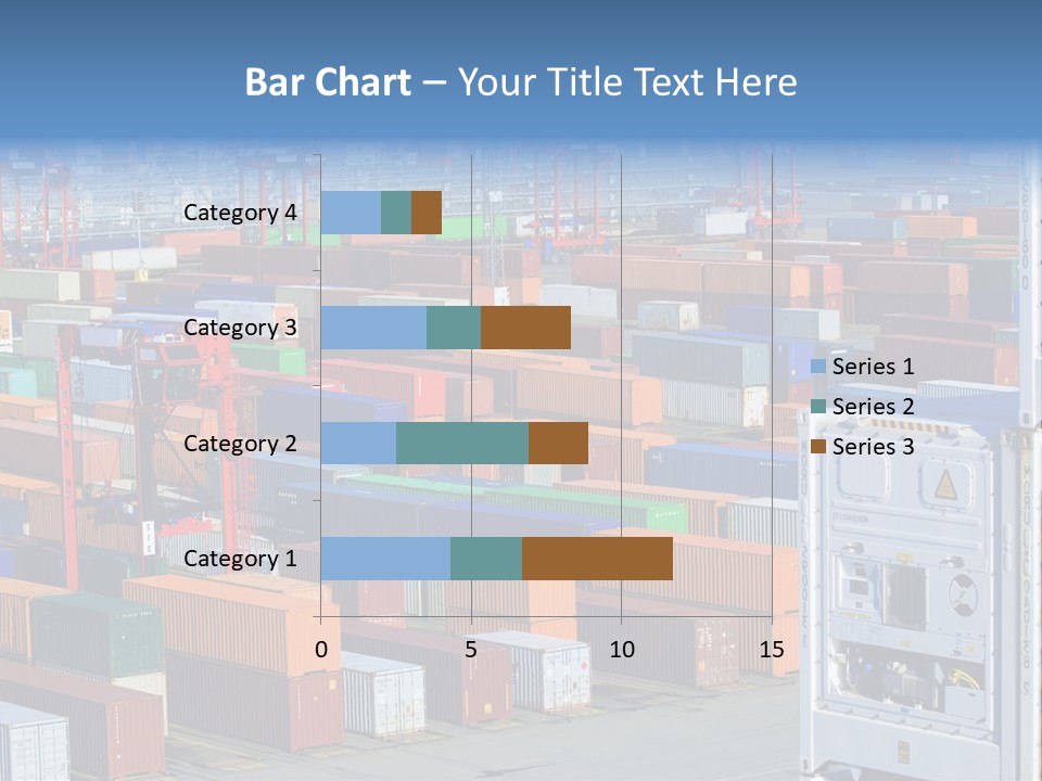 A Large Group Of Shipping Containers In A Harbor PowerPoint Template