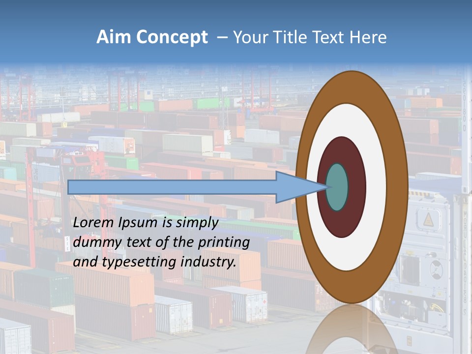 A Large Group Of Shipping Containers In A Harbor PowerPoint Template