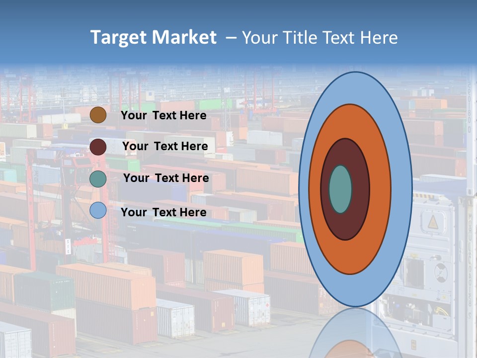 A Large Group Of Shipping Containers In A Harbor PowerPoint Template