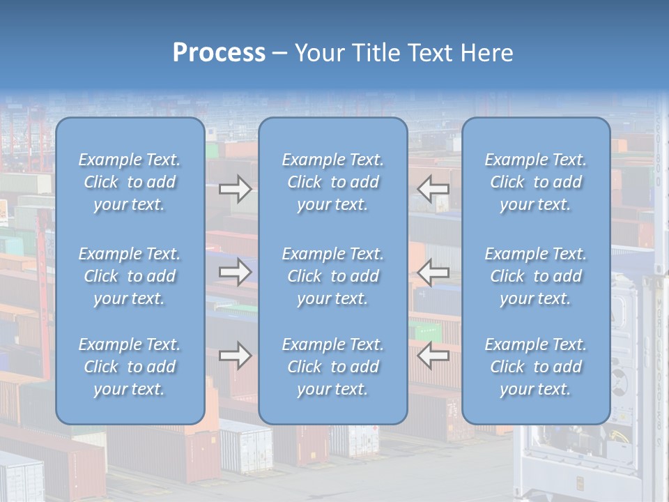 A Large Group Of Shipping Containers In A Harbor PowerPoint Template