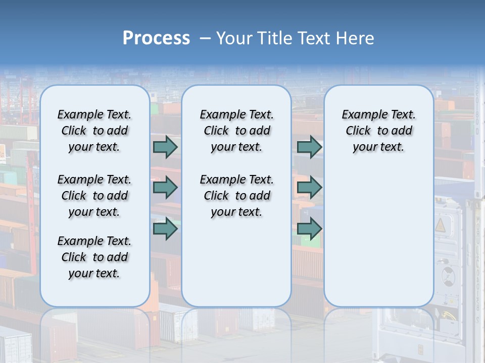 A Large Group Of Shipping Containers In A Harbor PowerPoint Template