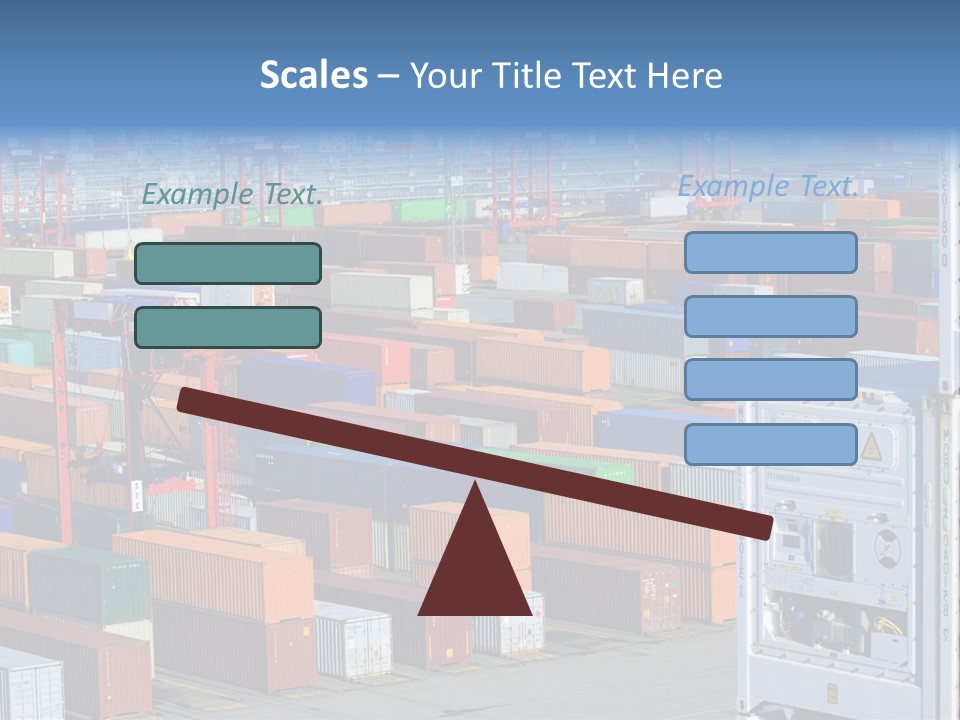 A Large Group Of Shipping Containers In A Harbor PowerPoint Template